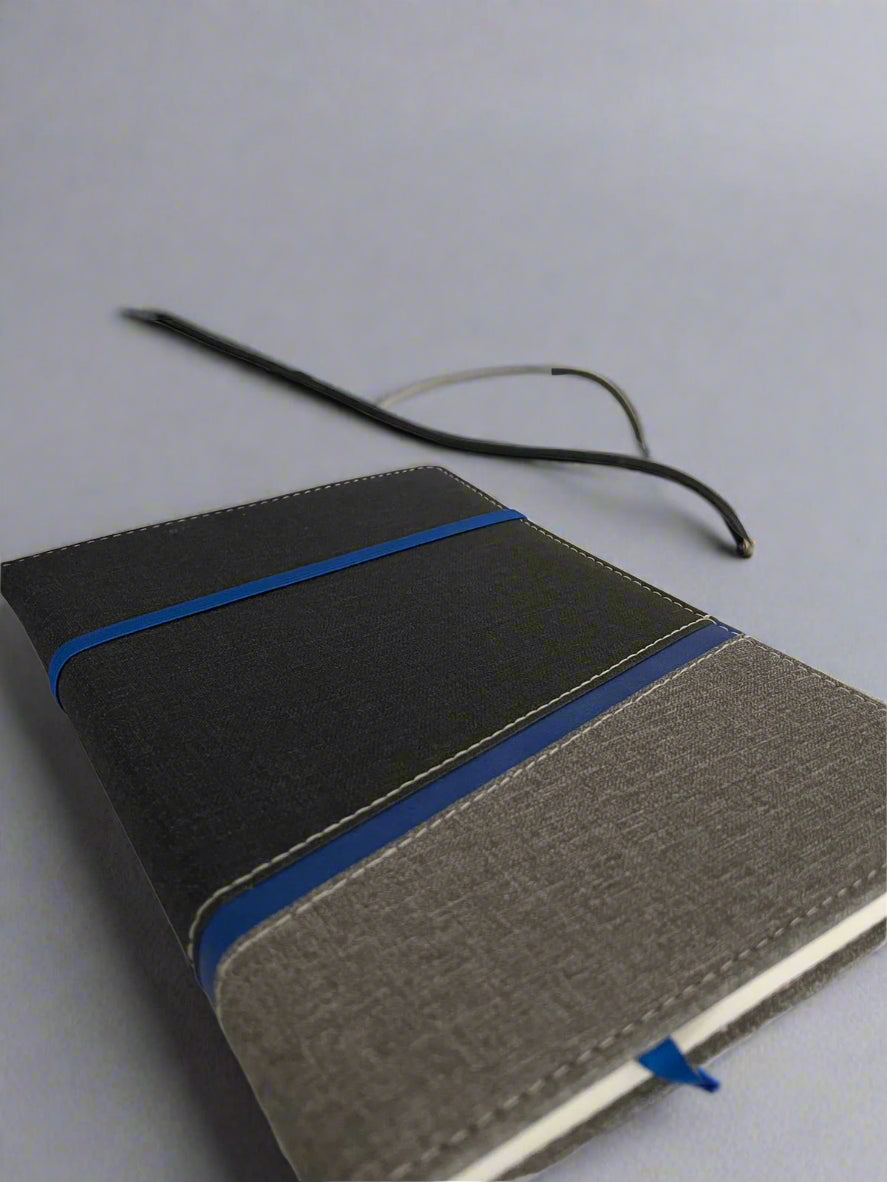 BLUE DIAG STRAP A5 HARDCOVER NOTEBOOK