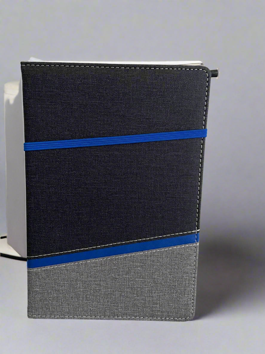 BLUE DIAG STRAP A5 HARDCOVER NOTEBOOK