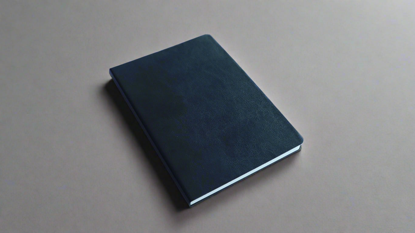 BLACK LEATHER PU A5 NOTEBOOK
