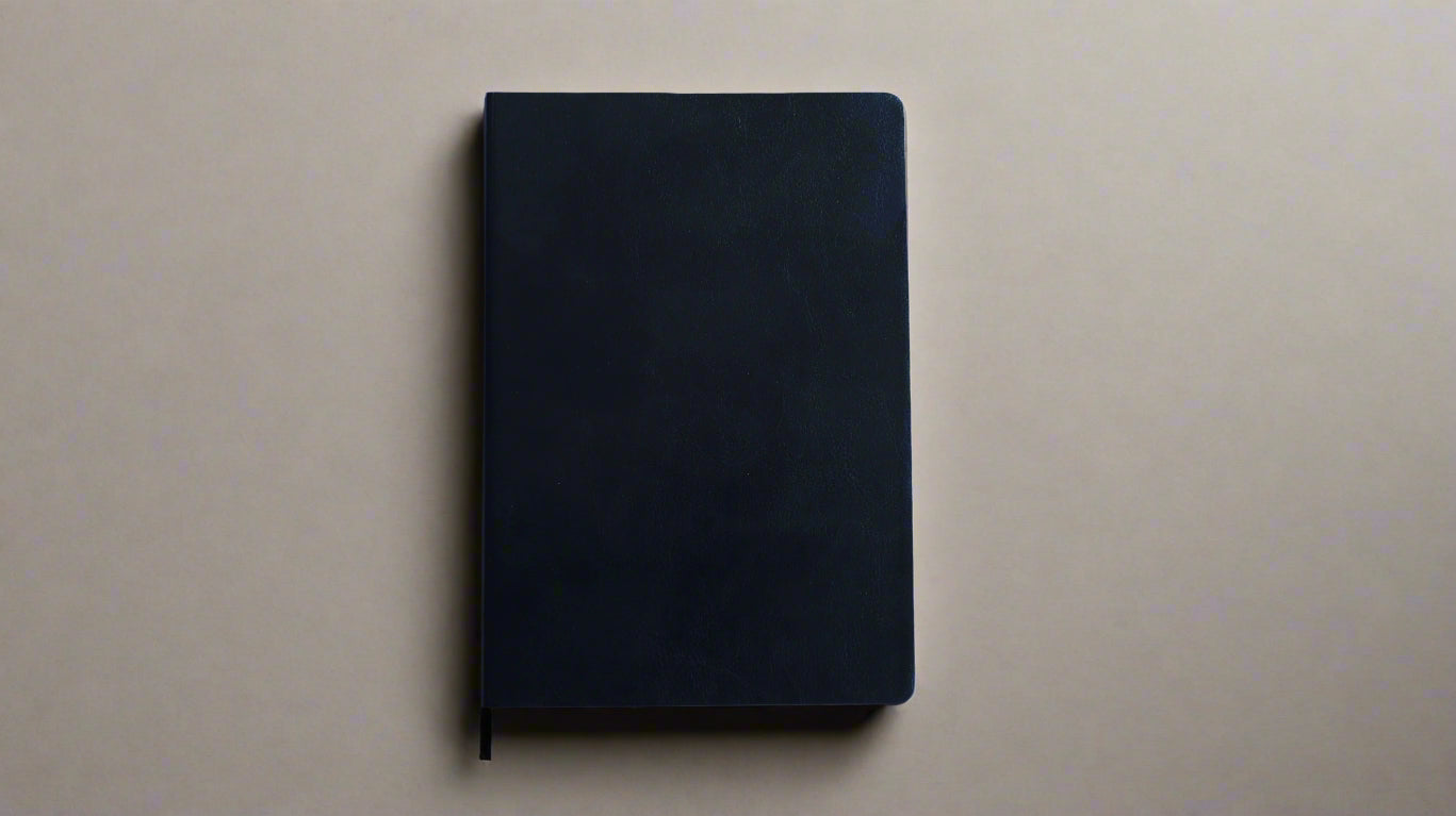 BLACK LEATHER PU A5 NOTEBOOK