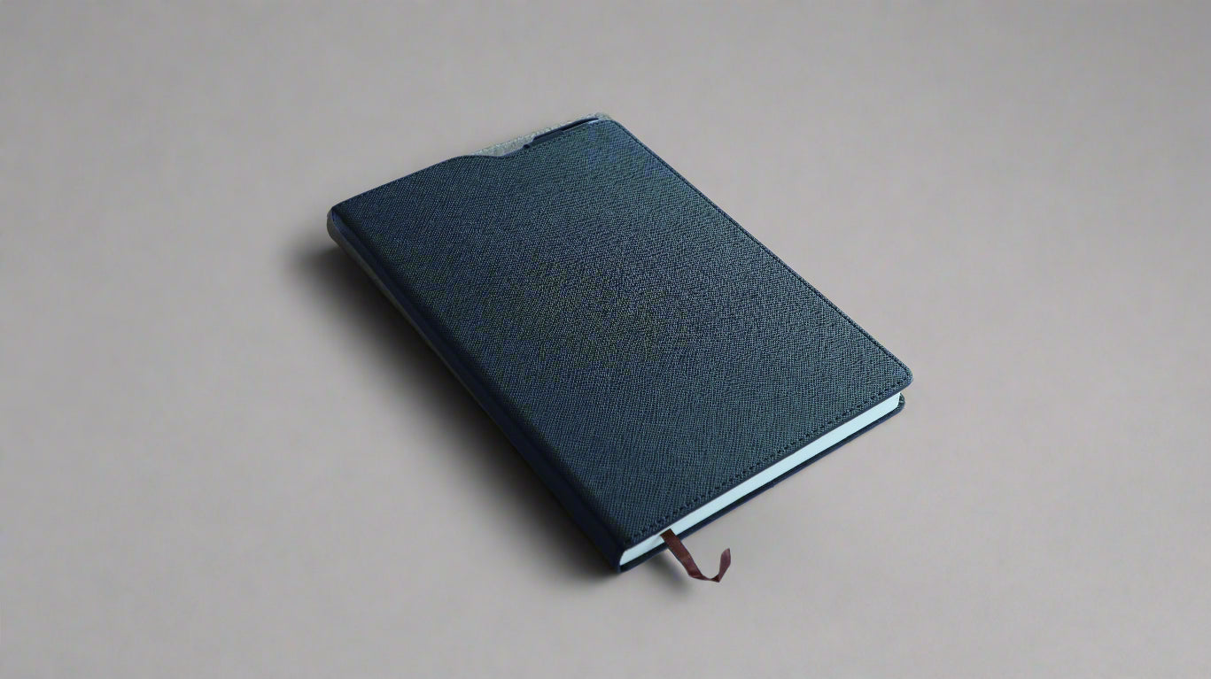 BLACK PIXEL HARDCOVER A5 NOTEBOOK WITH PEN