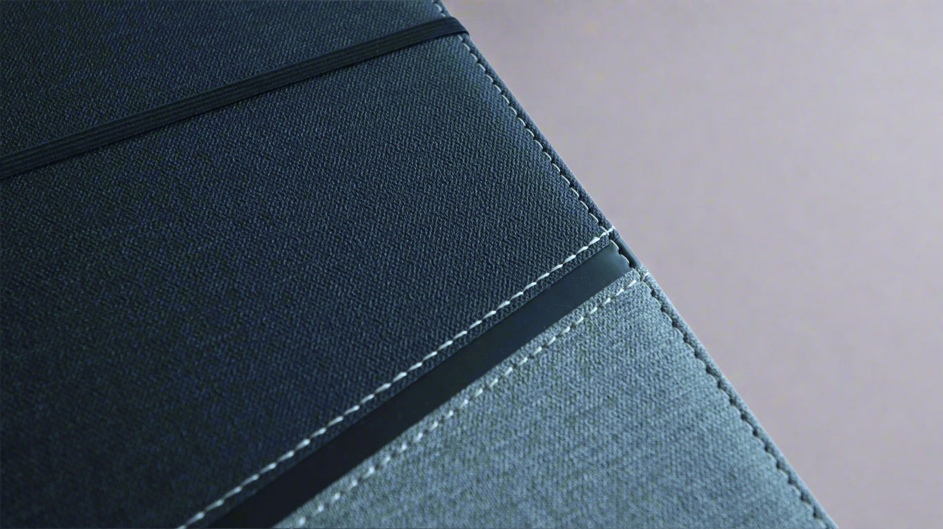 BLACK DIAG STRAP A5 HARDCOVER NOTEBOOK