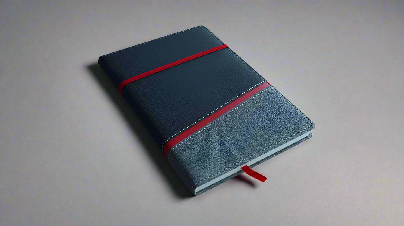RED DIAG STRAP A5 HARDCOVER NOTEBOOK