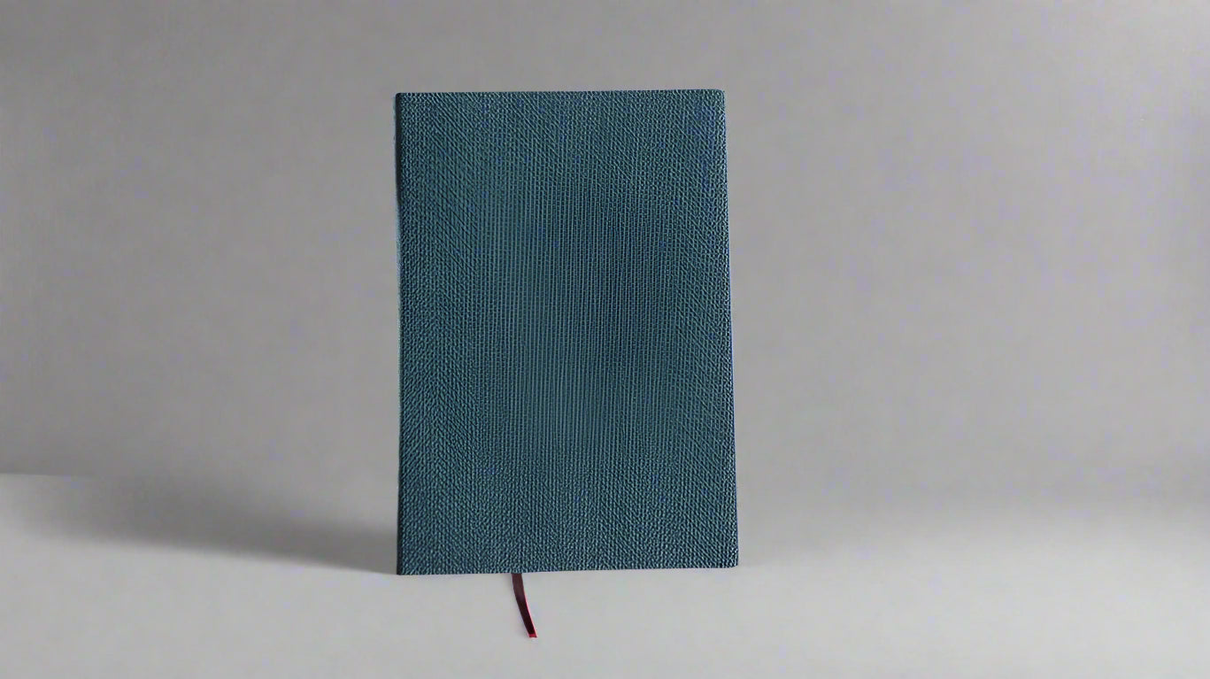 GREY RUSTIC FABRIC TEXTURE A5 PU NOTEBOOK