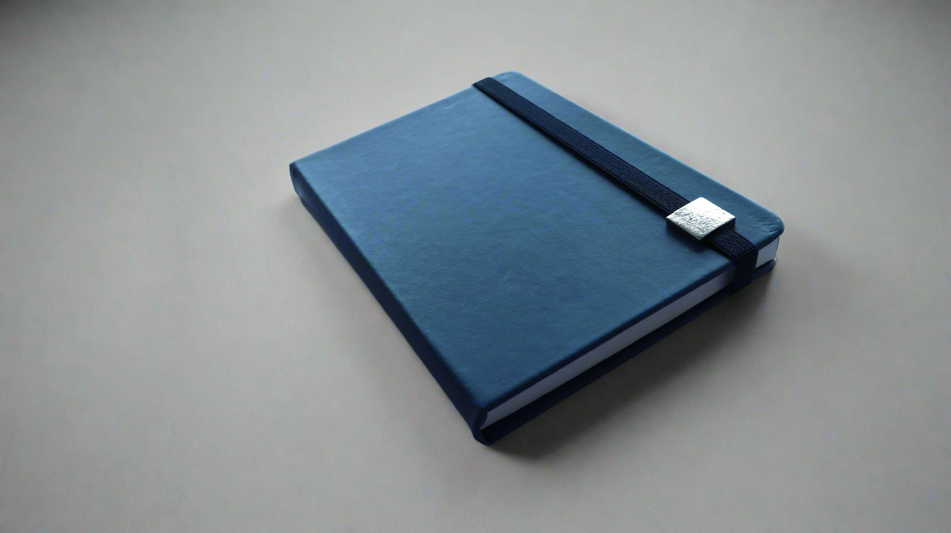 COSMO BROOCH NAVY BLUE A5 HARDCOVER NOTEBOOK/DIARY