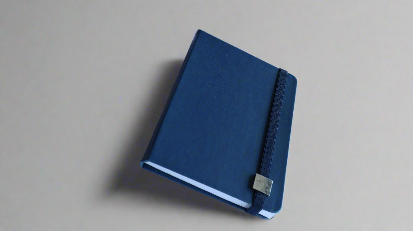 COSMO BROOCH NAVY BLUE A5 HARDCOVER NOTEBOOK/DIARY