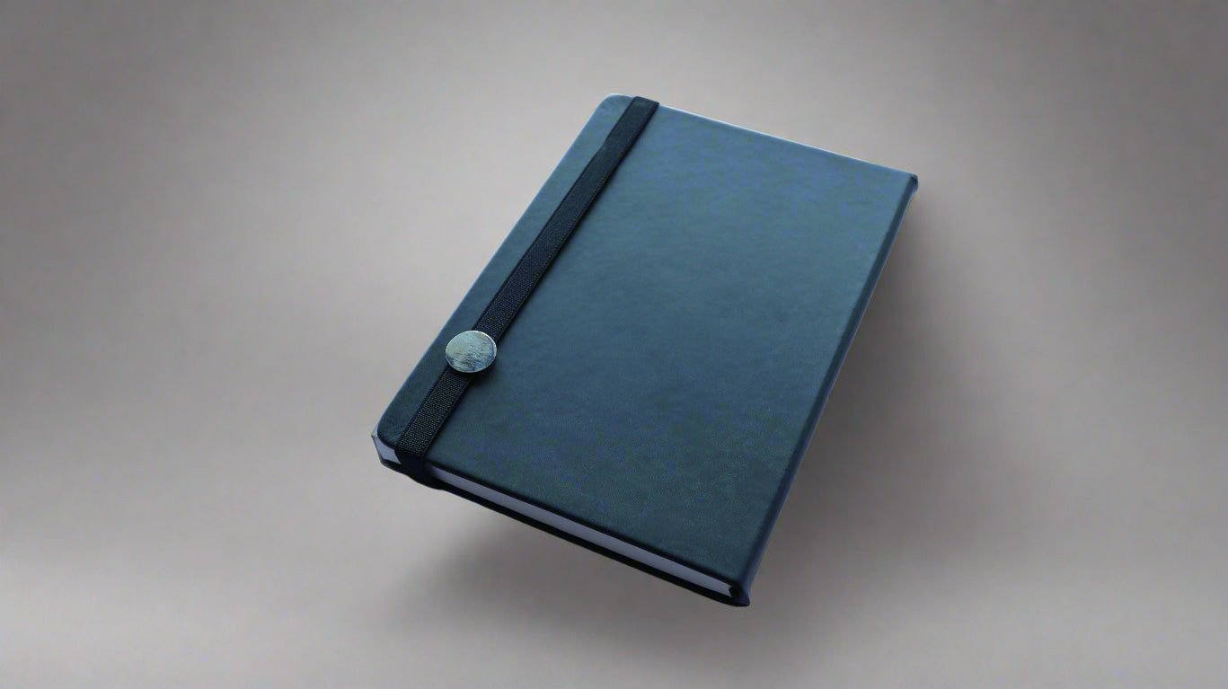 COSMO BROOCH BLACK A5 HARDCOVER NOTEBOOK/DIARY