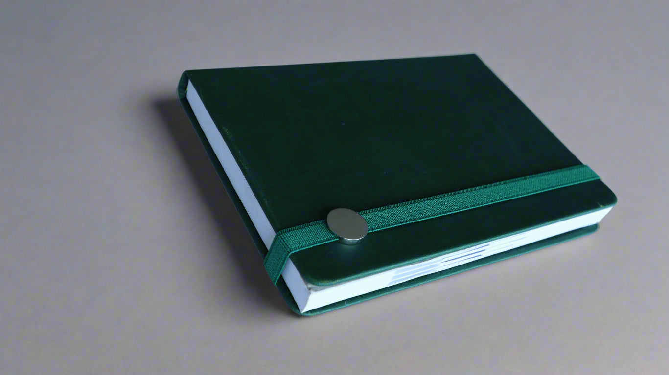 COSMO BROOCH DARK GREEN A5 HARDCOVER NOTEBOOK/DIARY