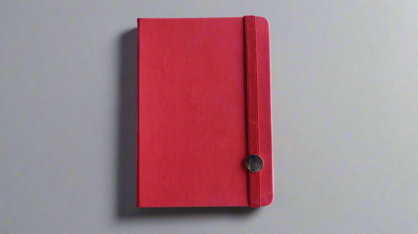 COSMO BROOCH RED A5 HARDCOVER NOTEBOOK/DIARY