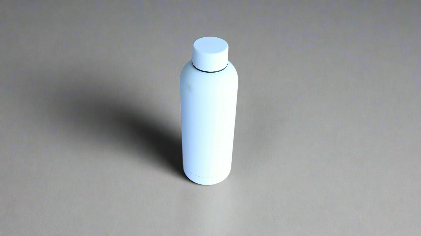 SMALL NECK ROUND MATTE BOTTLES - WHITE 500ML