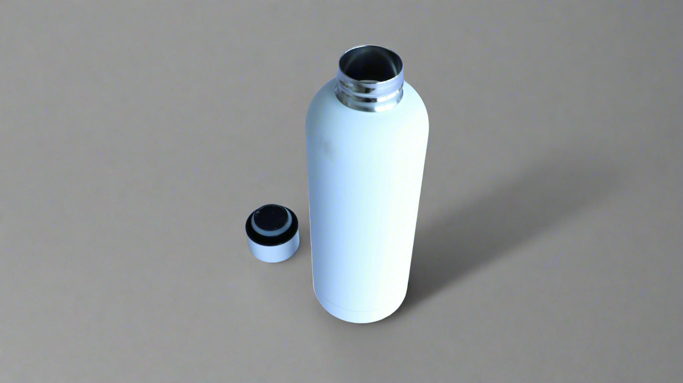 SMALL NECK ROUND MATTE BOTTLES - WHITE 500ML