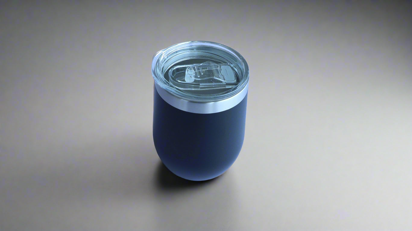 SHORT BODY EGG SHAPED COFFEE TUMBLERS - BLACK 350ML