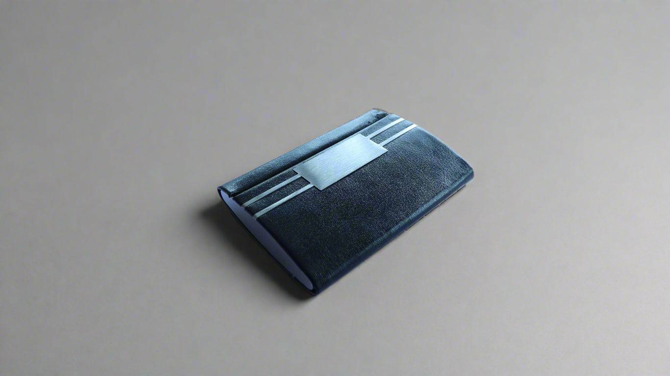 PU LEATHER, METALLIC BUSINESS CARD HOLDER