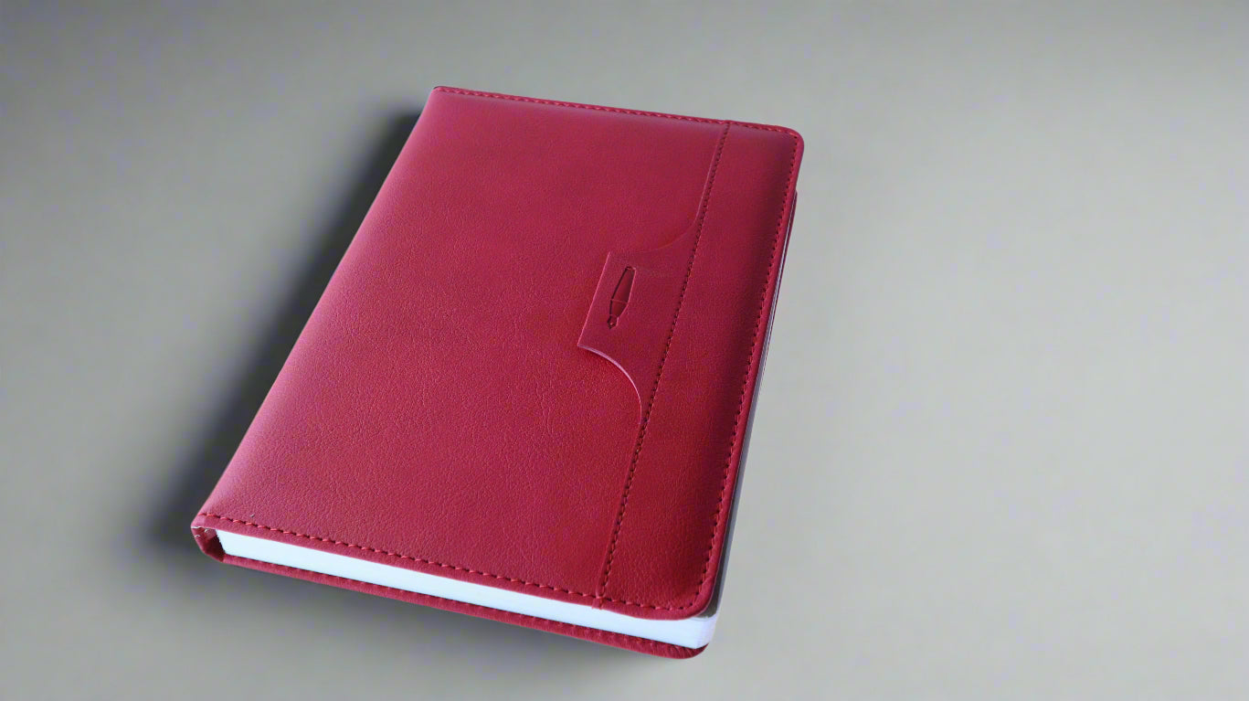 A5 PERIDOT RED PU NOTEBOOK/DIARY