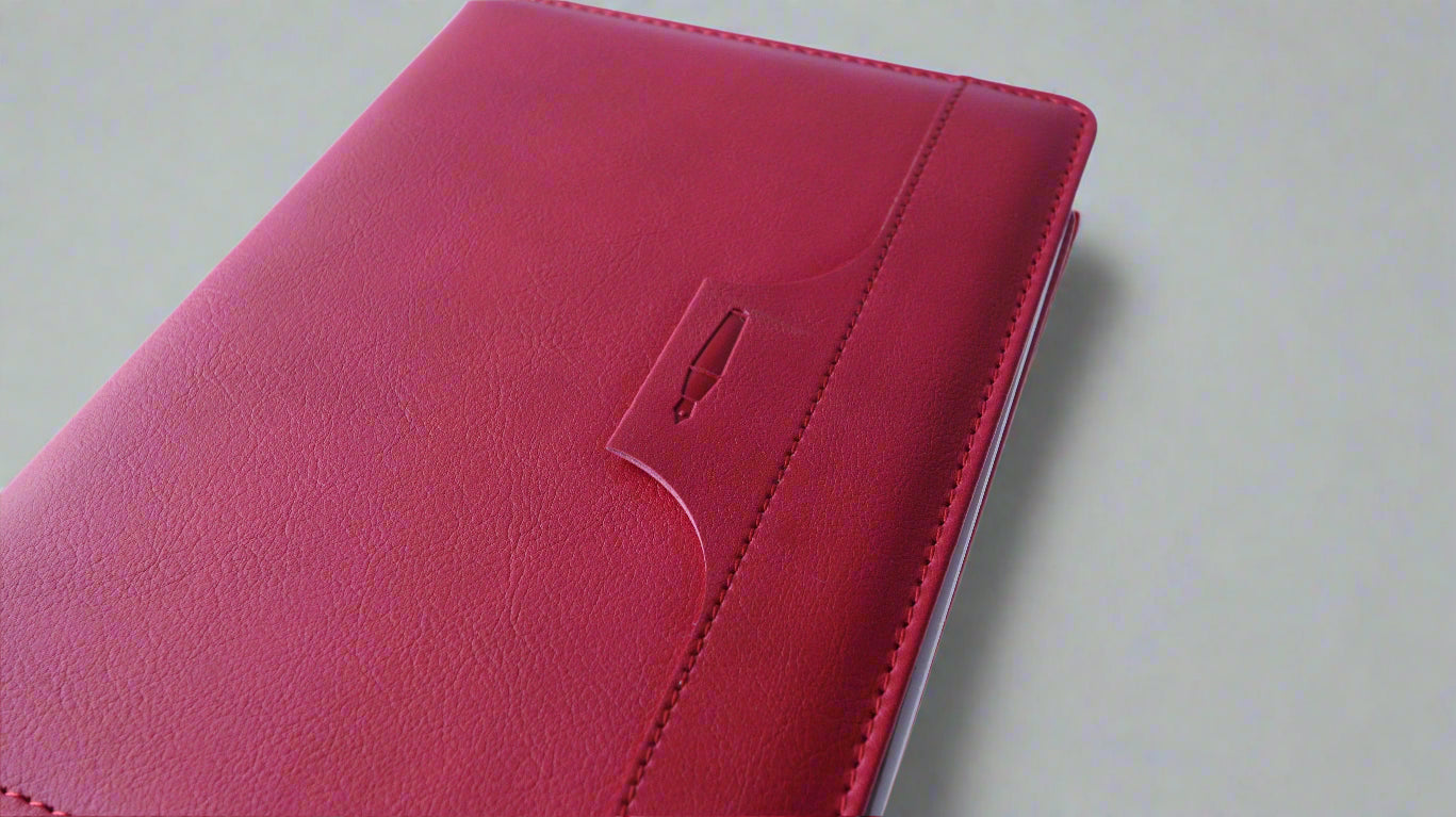 A5 PERIDOT RED PU NOTEBOOK/DIARY