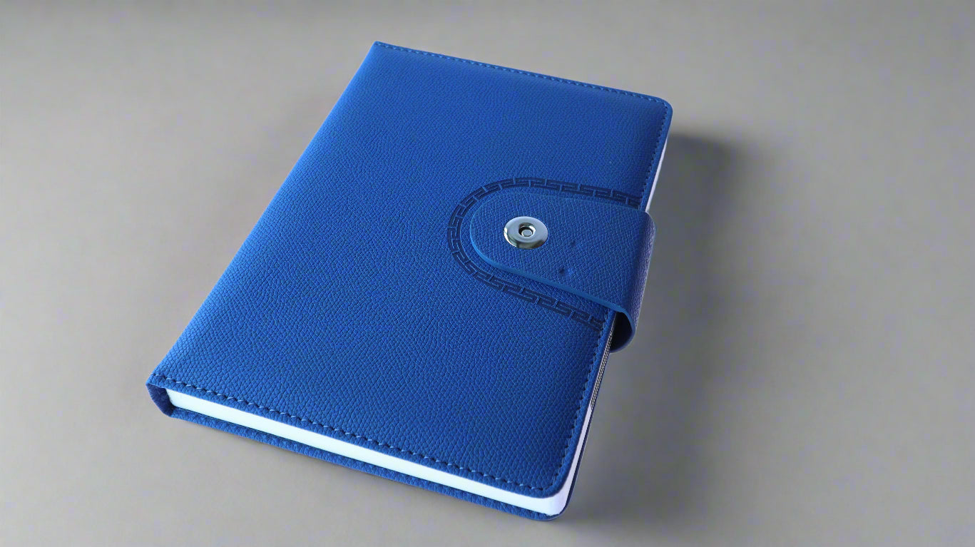 A5/B5 CAMBRIDGE ROYAL BLUE PU COVER NOTEBOOK/DIARY