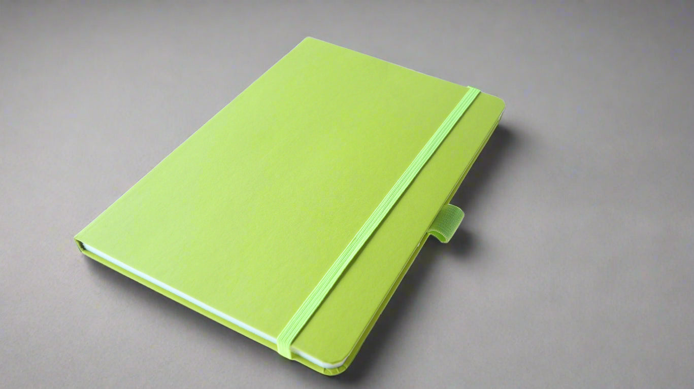 A5 VIO NOTEBOOK LIME GREEN PU COVER NOTEBOOK/DIARY