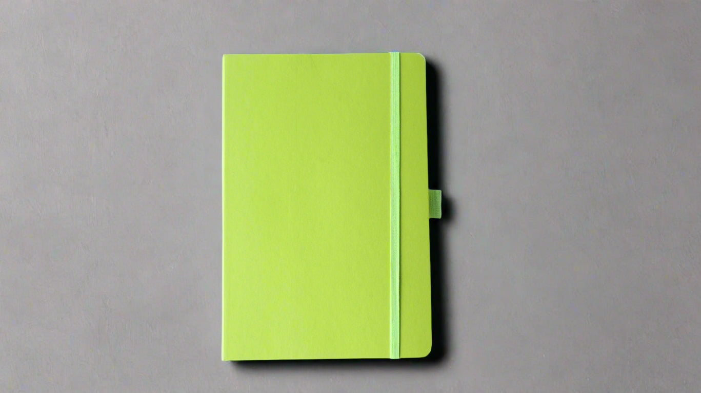 A5 VIO NOTEBOOK LIME GREEN PU COVER NOTEBOOK/DIARY