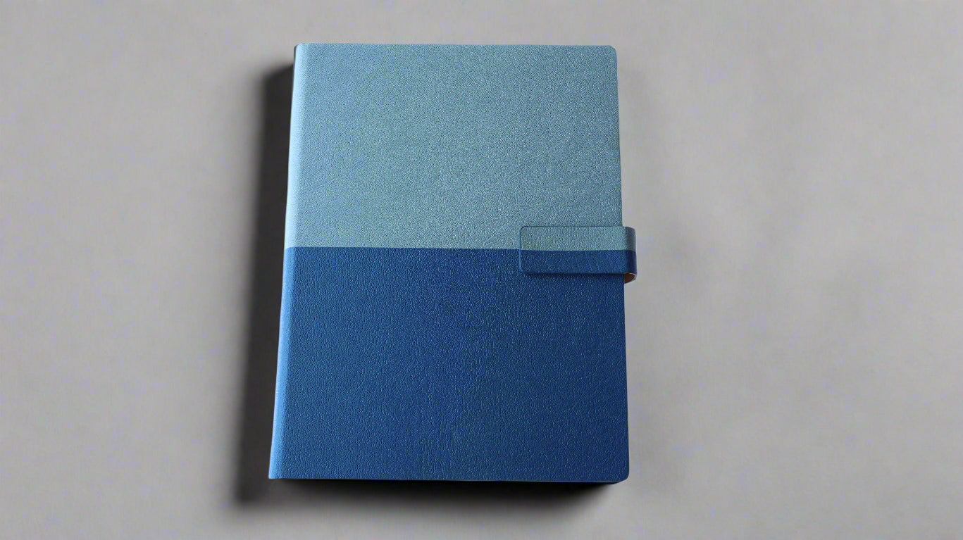 A5/B5 MIDAS BLUE+GREY PU COVER NOTEBOOK/DIARY