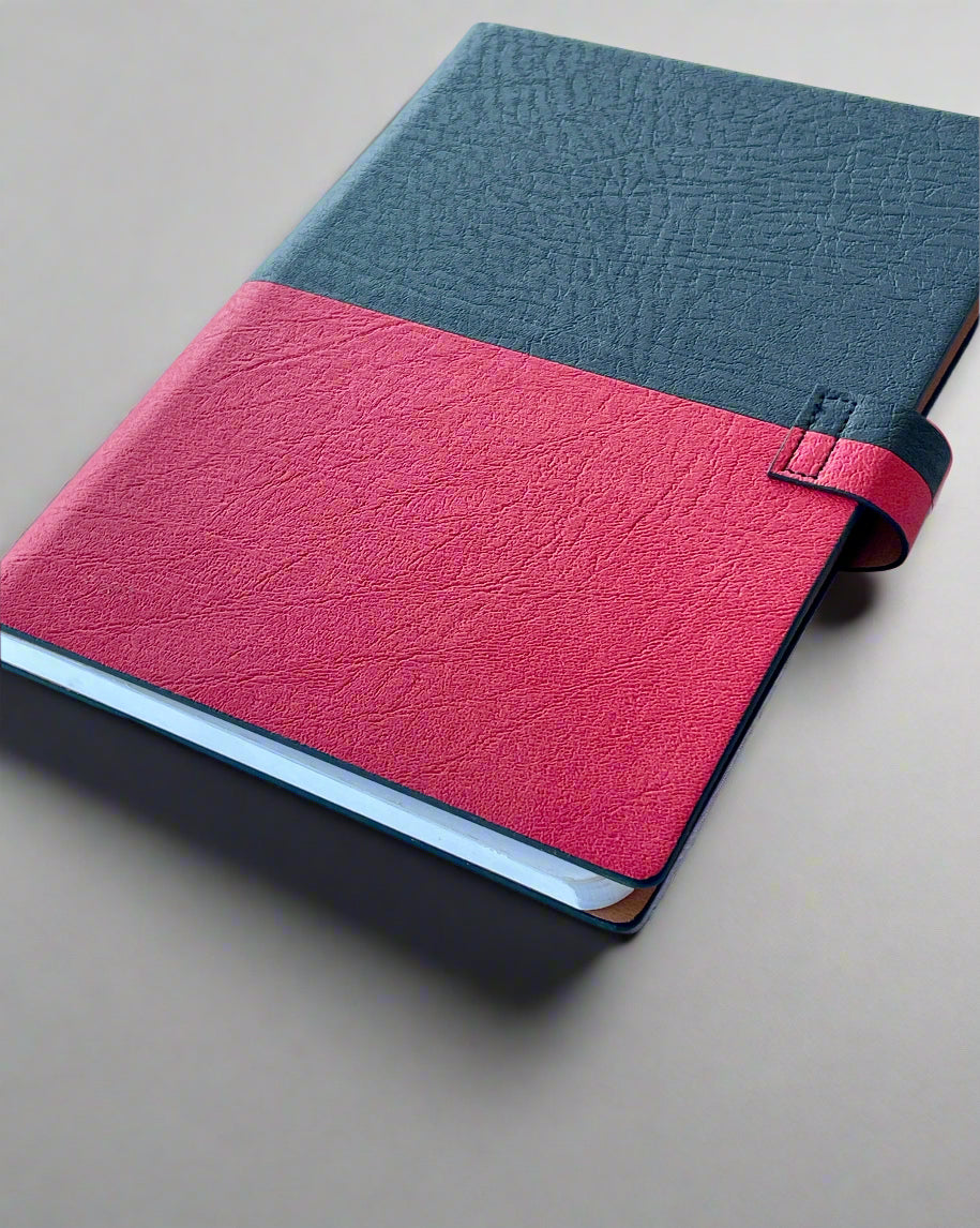 A5 MIDAS BLACK+RED PU COVER NOTEBOOK/DIARY