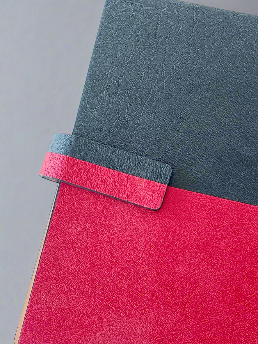 A5 MIDAS BLACK+RED PU COVER NOTEBOOK/DIARY