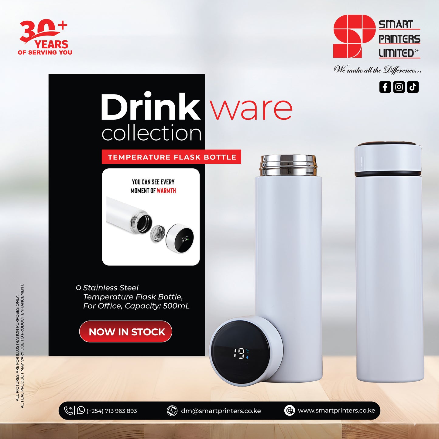 TEMPERATURE FLASK - WHITE 500ML