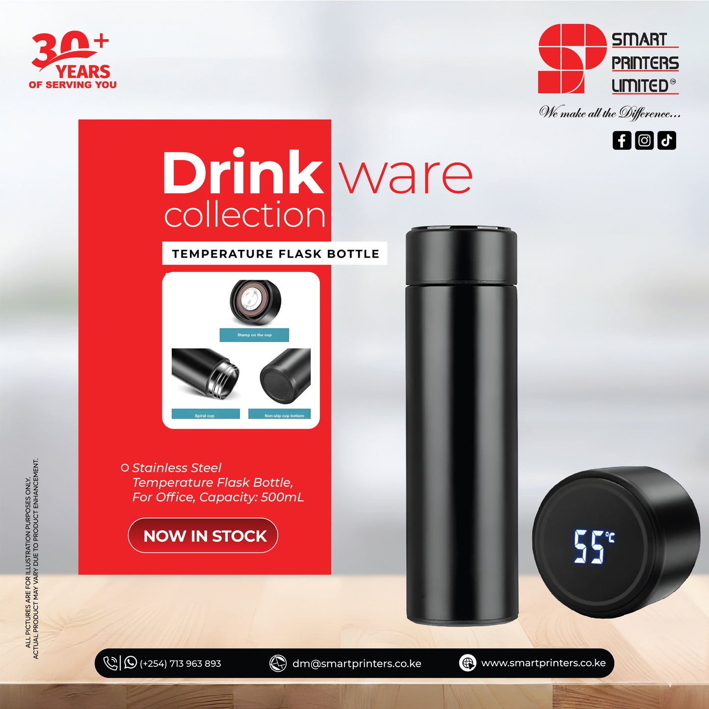 TEMPERATURE FLASK - BLACK 500ML