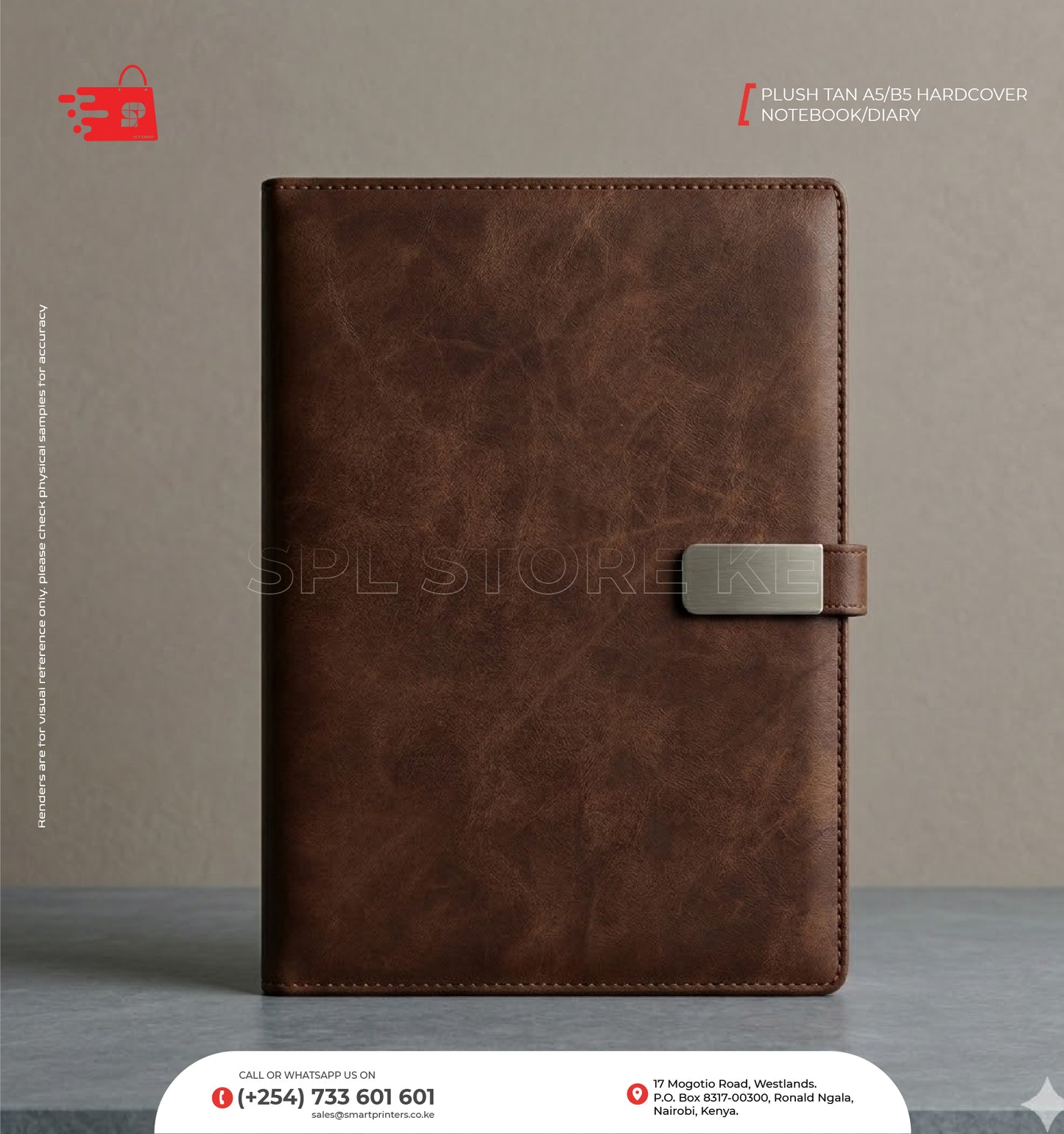 PLUSH TAN A5/B5 HARDCOVER NOTEBOOK/DIARY