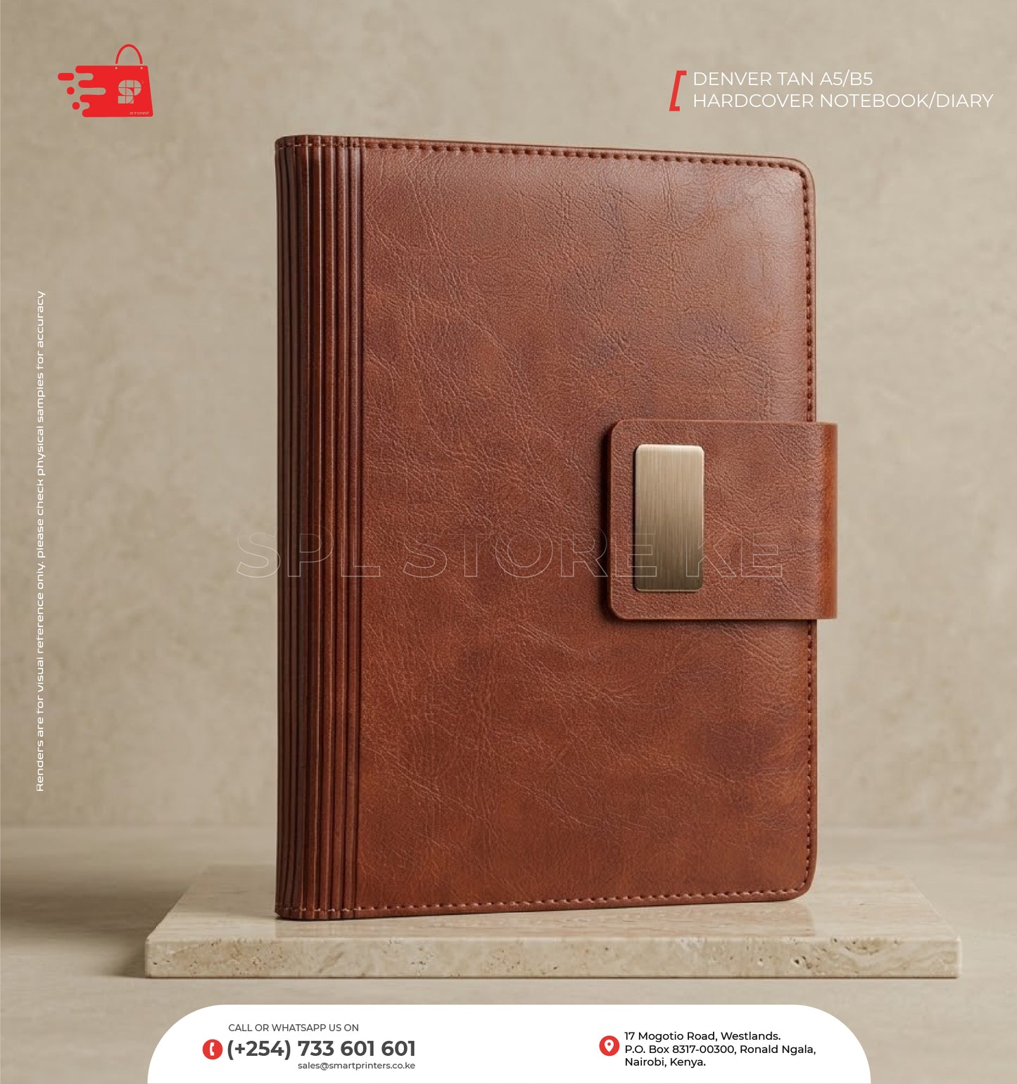 DENVER TAN A5/B5 HARDCOVER NOTEBOOK/DIARY