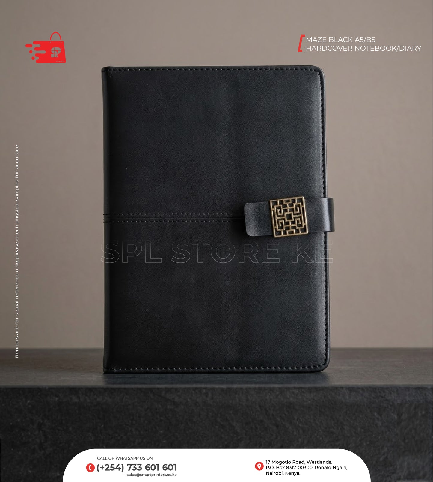 MAZE BLACK A5/B5 HARDCOVER NOTEBOOK/DIARY