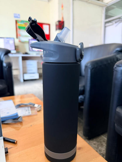 PLASTIC SPORTS WATER BOTTLE WITH PIPE AND LOCK FEATURE