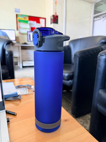 PLASTIC SPORTS WATER BOTTLE WITH PIPE AND LOCK FEATURE