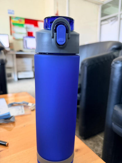 PLASTIC SPORTS WATER BOTTLE WITH PIPE AND LOCK FEATURE