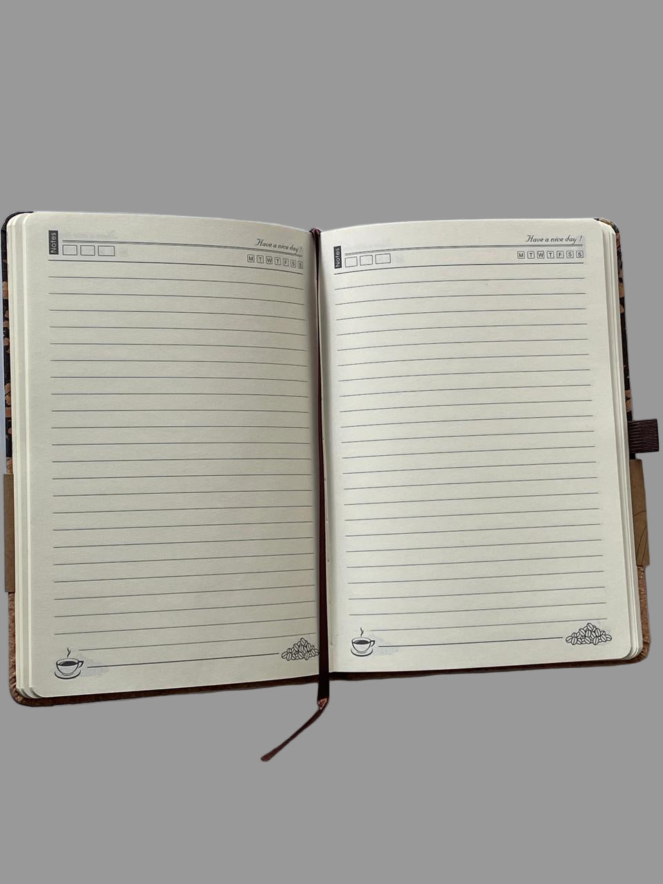 COFFEE AND CORK NOTEBOOK WITH PEN HOLDER