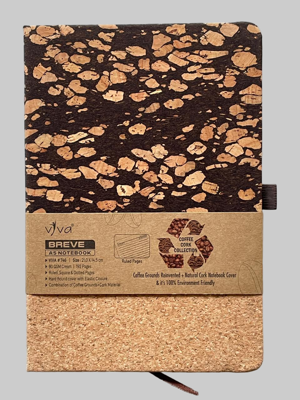 COFFEE AND CORK NOTEBOOK WITH PEN HOLDER