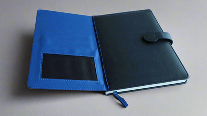 BLUE FLAP DOUBLE COVER A5 NOTEBOOK