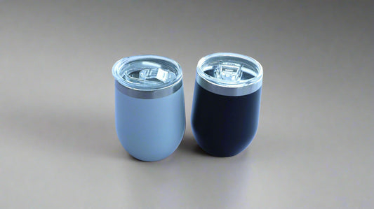 SHORT BODY EGG SHAPED COFFEE TUMBLERS - WHITE 350ML