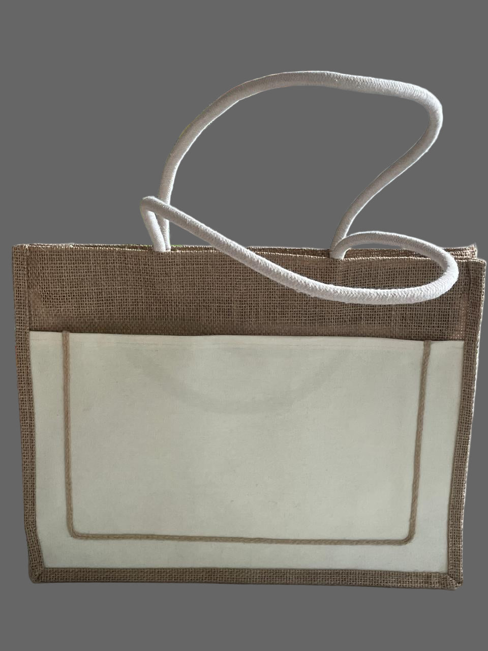 JUTE BAGS WHITE WITH ZIP