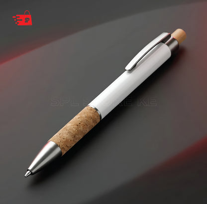 WHITE CORK GRIP PEN WITH ECO FRIENDLY FINISH