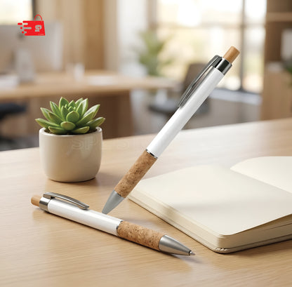 WHITE CORK GRIP PEN WITH ECO FRIENDLY FINISH