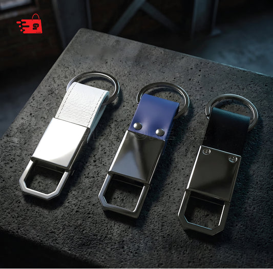 KEYRING WITH FINE LEATHER FINISH