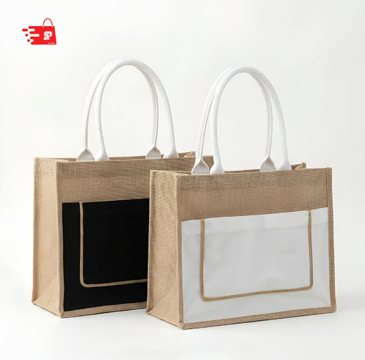 Eco-Chic Jute & Cotton Tote Bag