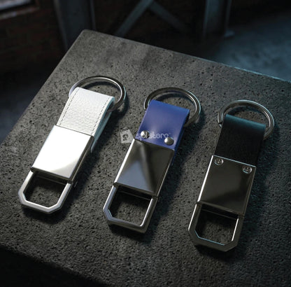 KEYRING WITH FINE LEATHER FINISH