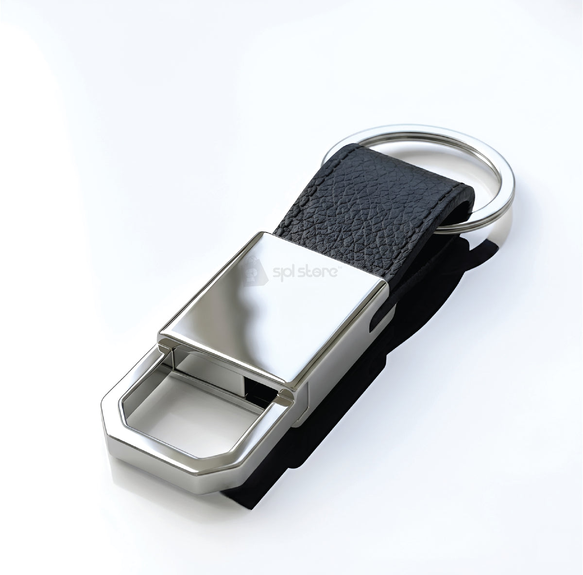 KEYRING WITH FINE LEATHER FINISH