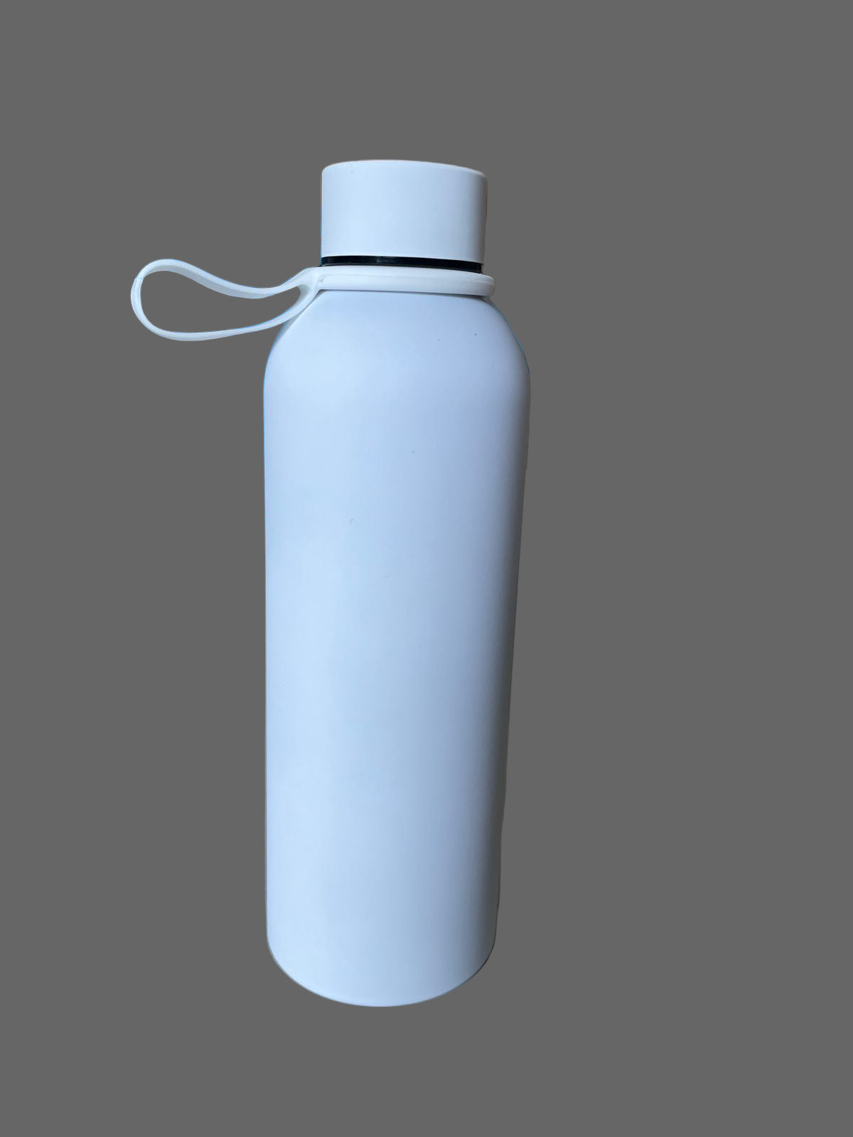 SMALL MOUTH BOTTLE WHITE WITH RUBBER HANDLE