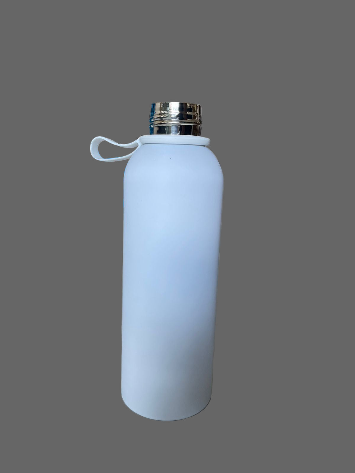 SMALL MOUTH BOTTLE WHITE WITH RUBBER HANDLE