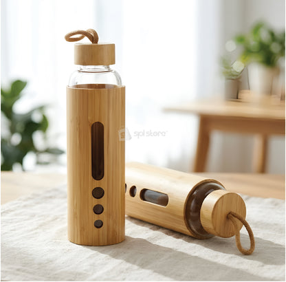 🌿 Eco-Friendly Bamboo Borosilicate Glass Bottle