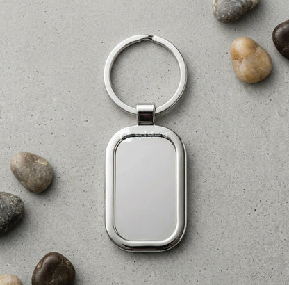 The Executive Silver Oval Keyring