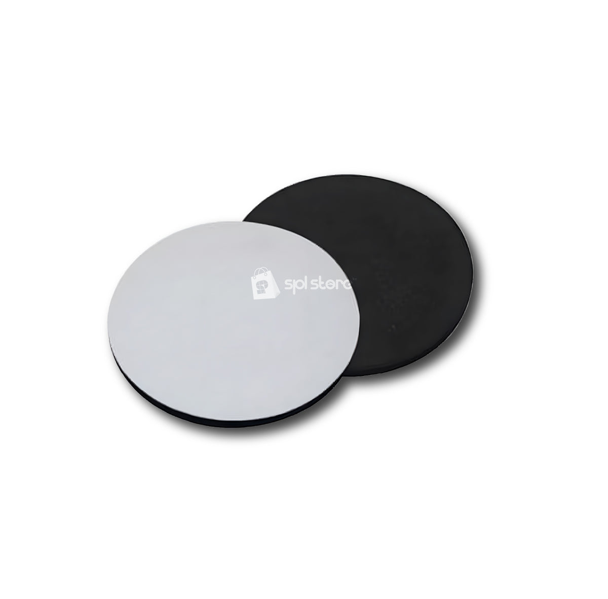 Sublimation Blank White & Black Rubber Base Fabric Surface Round Coasters