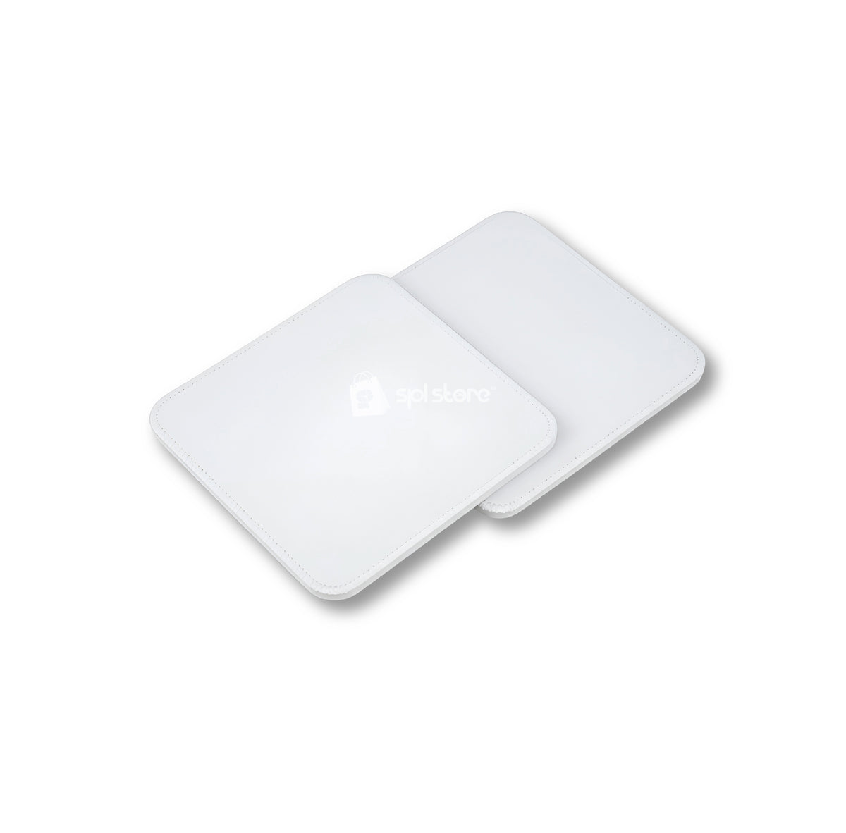 Ultra-Premium Square Sublimation Coasters –( All-White Soft Touch with Stitched Edges)
